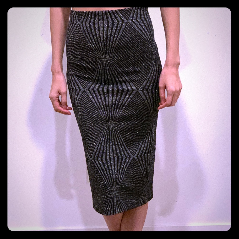 Lurex pencil skirt